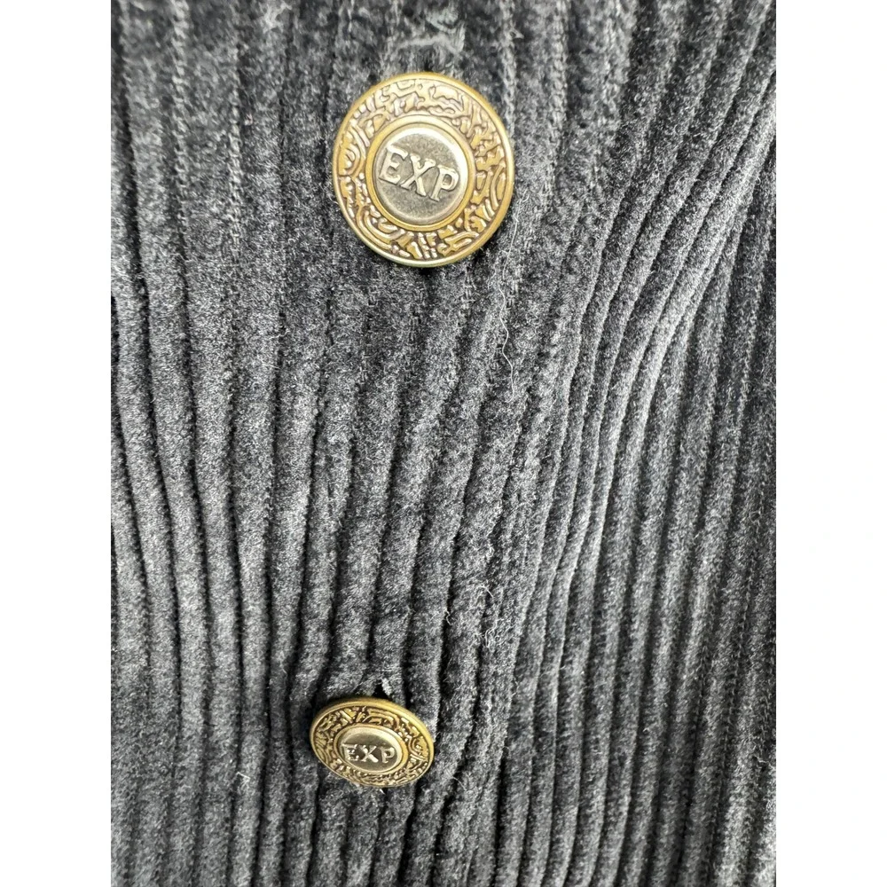 Vintage 90s EXP Jeans by Express Black Corduroy Button Grunge Dark Academia L - Picture 4 of 6